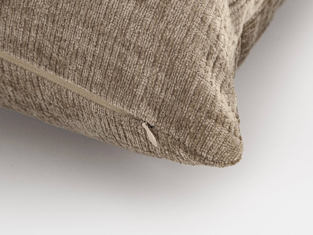 Taupe Chenille Pillow Cover - Cozy