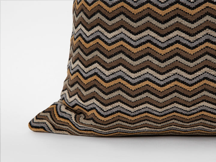 Dark Taupe Retro Chevron Pillow Cover