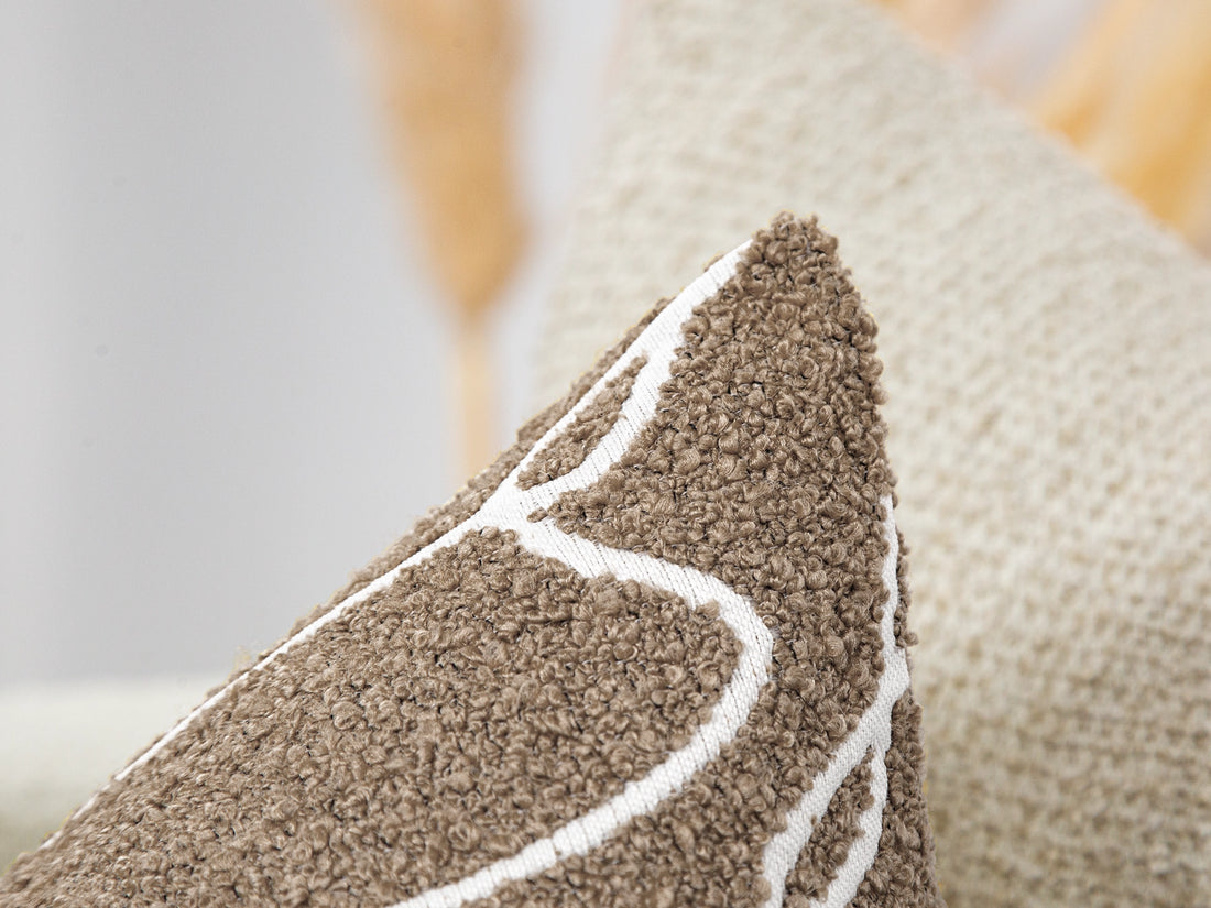 Taupe Abstract Line Pillow Cover – Contour