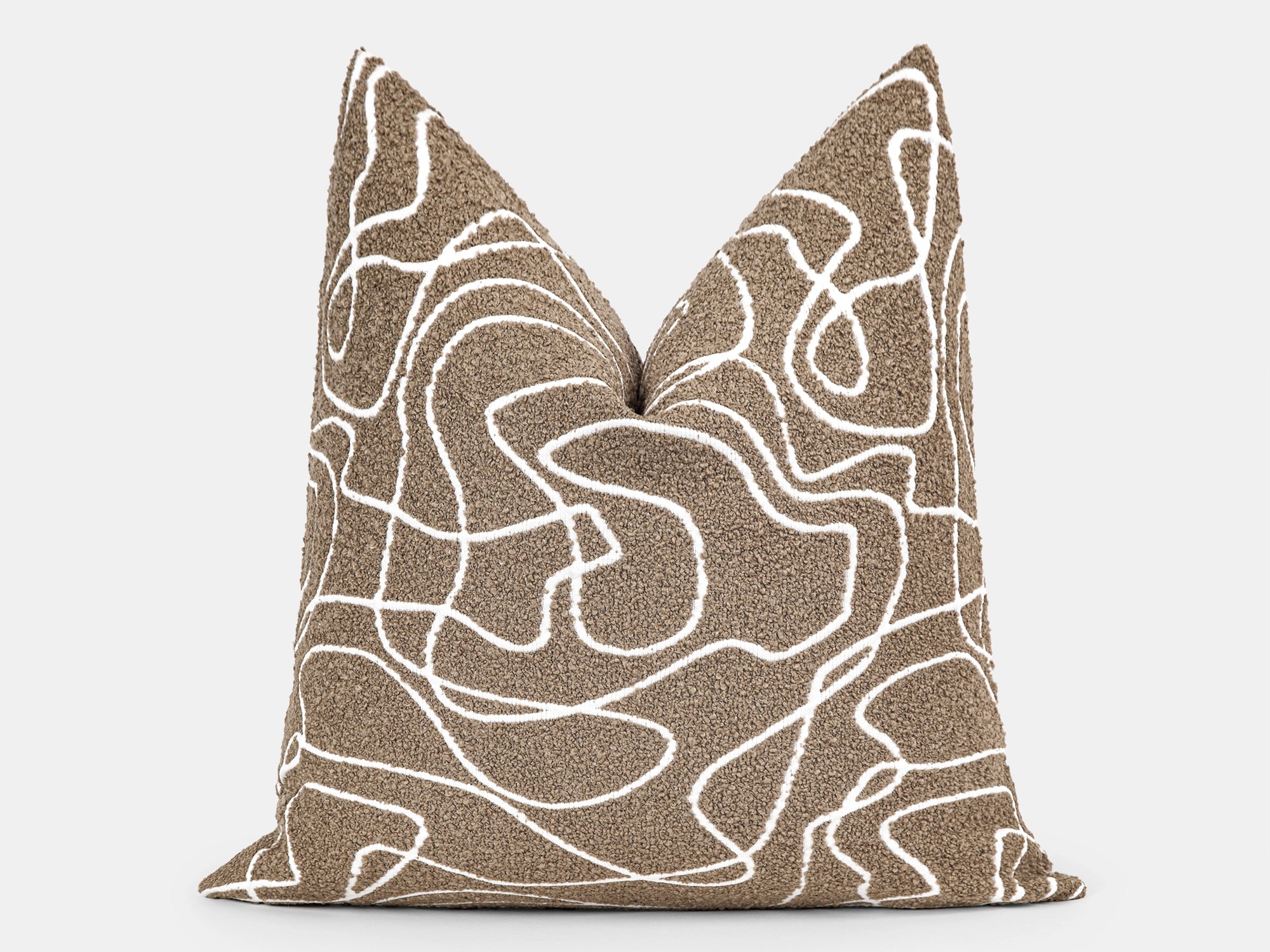 Taupe Abstract Line Pillow Cover – Contour