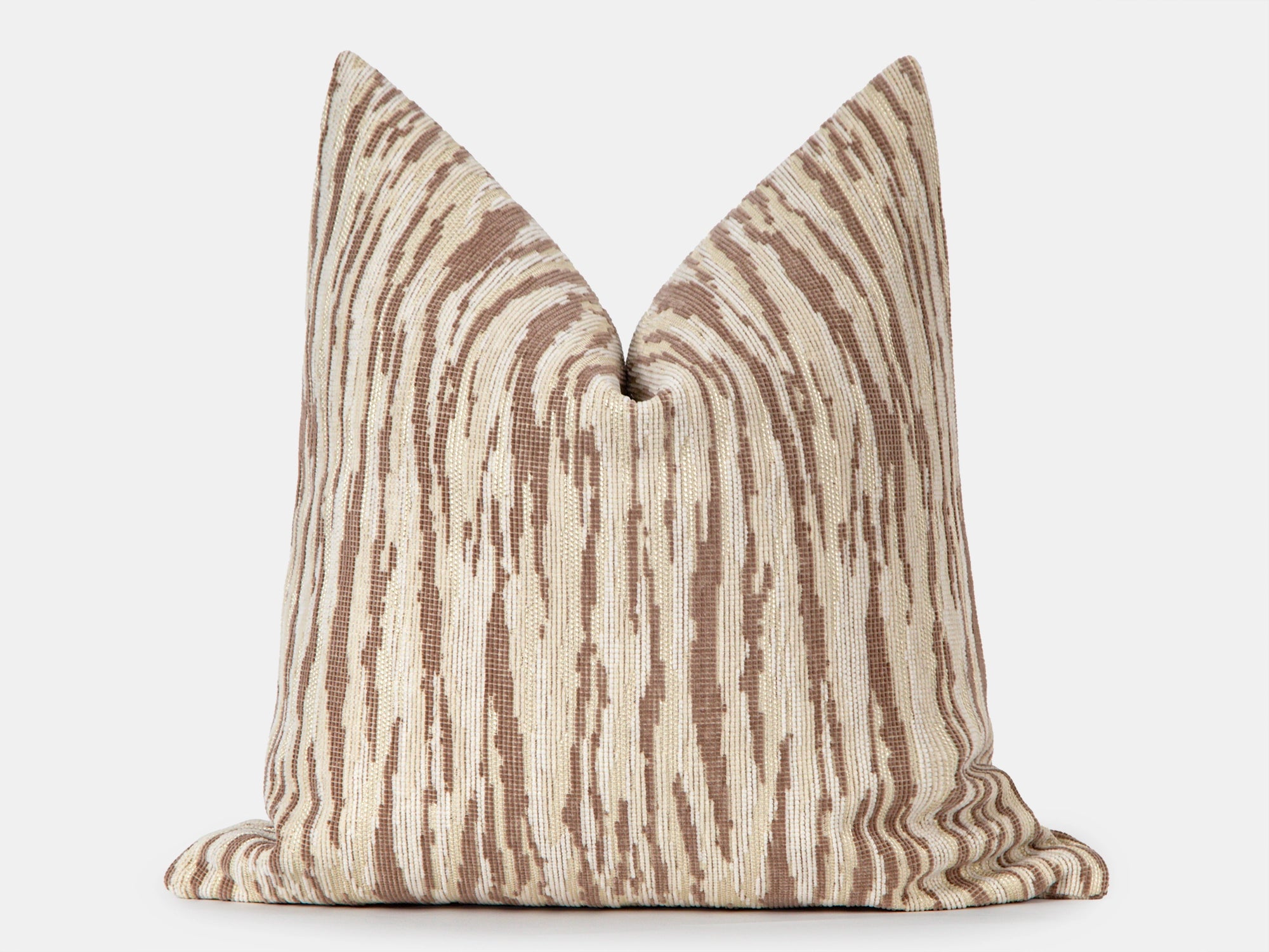 Taupe and Cream Pillow Cover