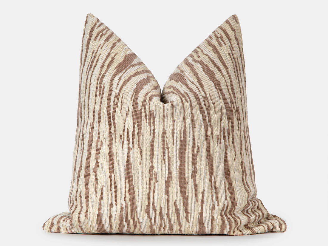 Taupe and Cream Pillow Cover