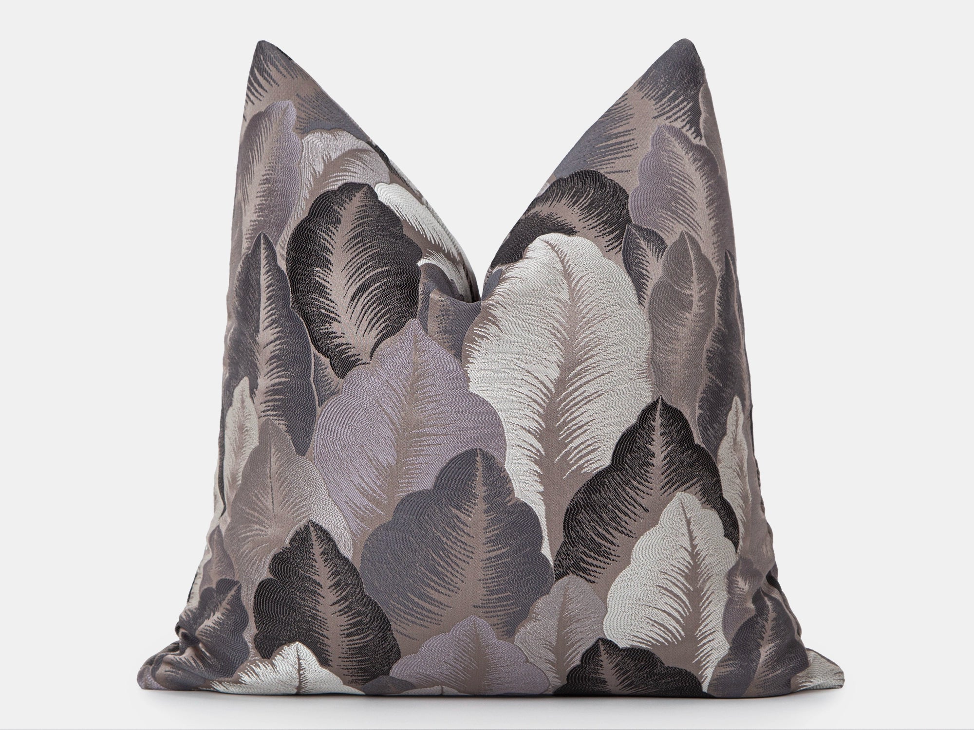 Taupe Jacquard Pillow Cover - Woven & Luxury