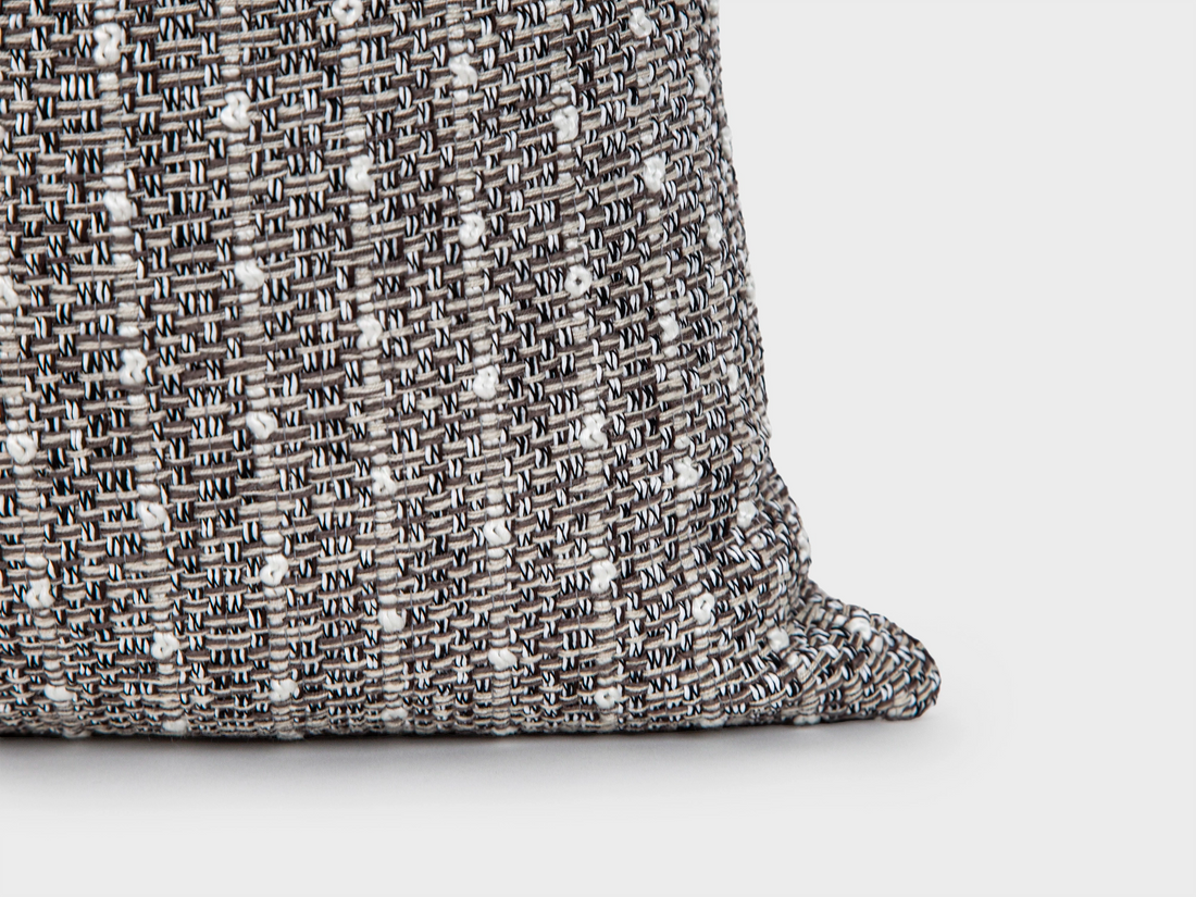 Taupe Gray Striped Textured Pillow Cover