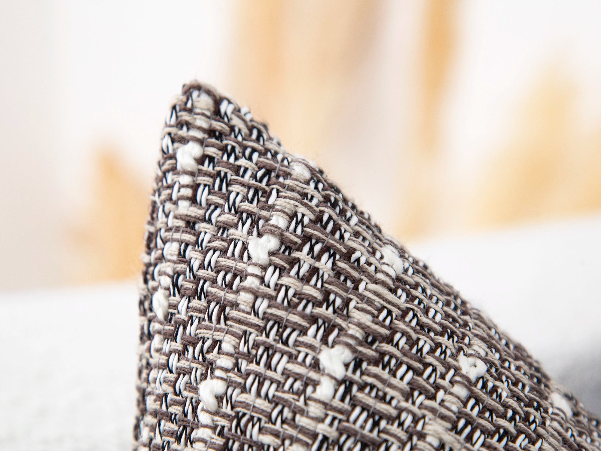 Taupe Gray Striped Textured Pillow Cover