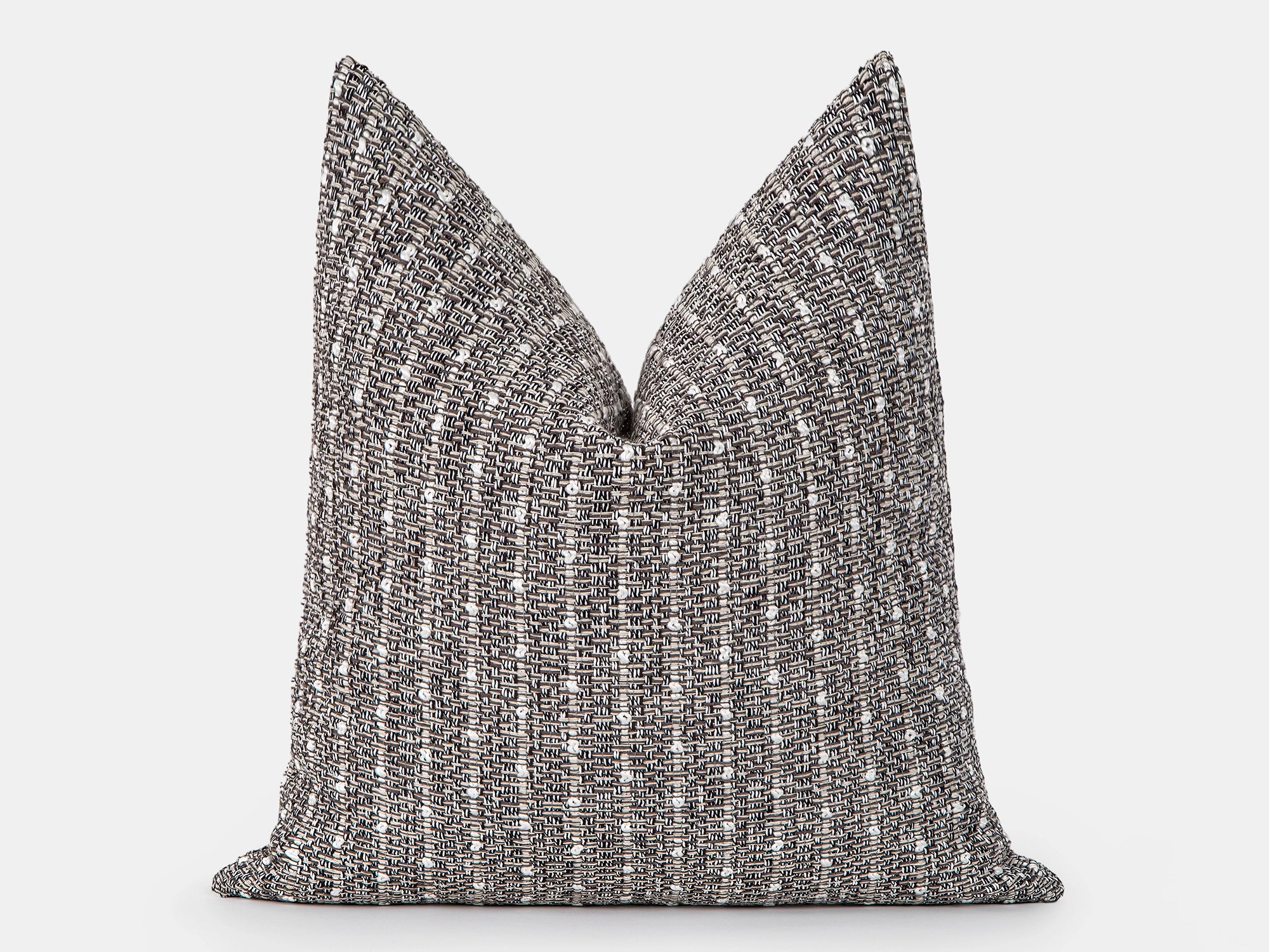 Taupe Gray Striped Textured Pillow Cover