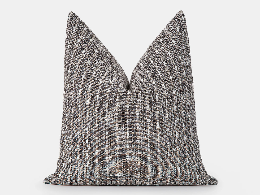 Taupe Gray Striped Textured Pillow Cover