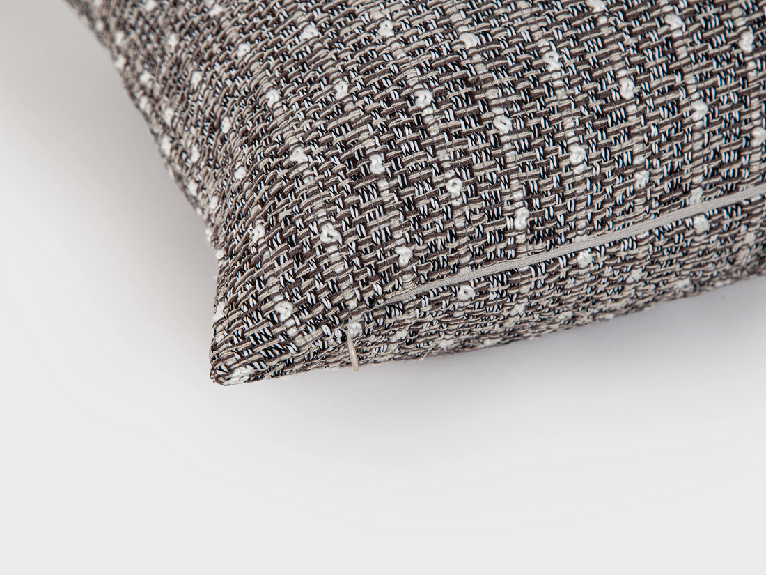 Taupe Gray Striped Textured Pillow Cover