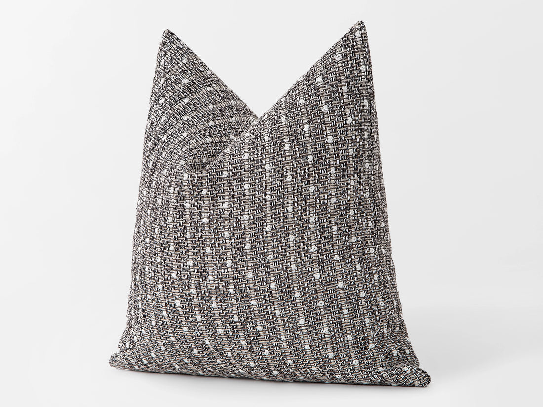 Taupe Gray Striped Textured Pillow Cover