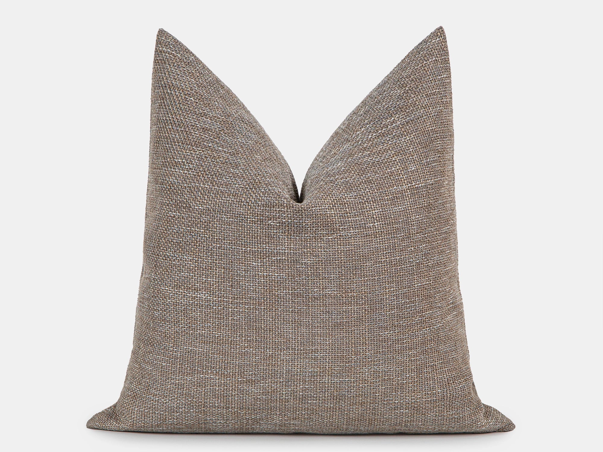 Taupe Gray Woven Linen Pillow Cover