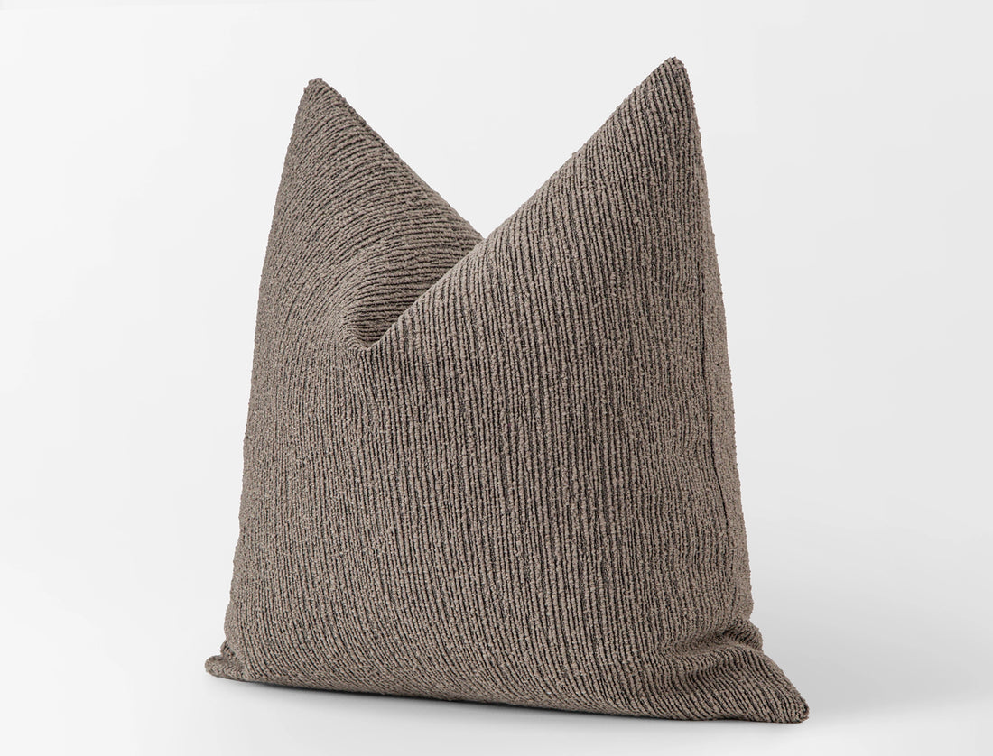 Taupe Linear Textured Pillow Cover - District