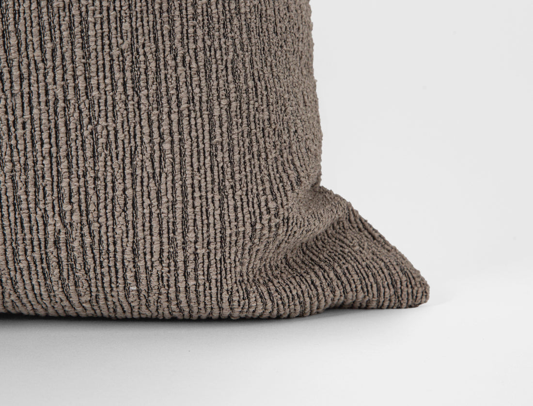 Taupe Linear Textured Pillow Cover - District