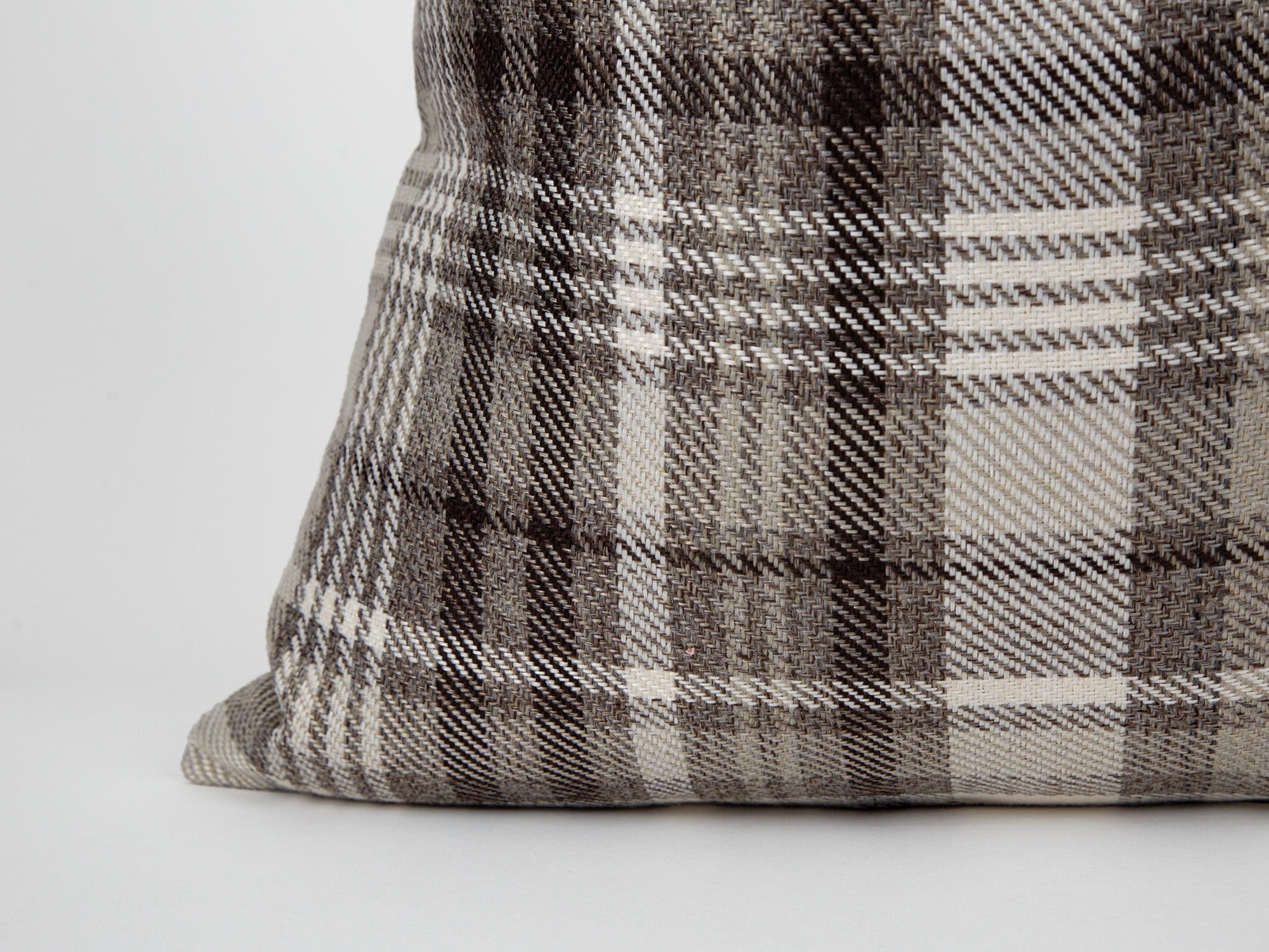 Taupe Plaid Pillow Cover