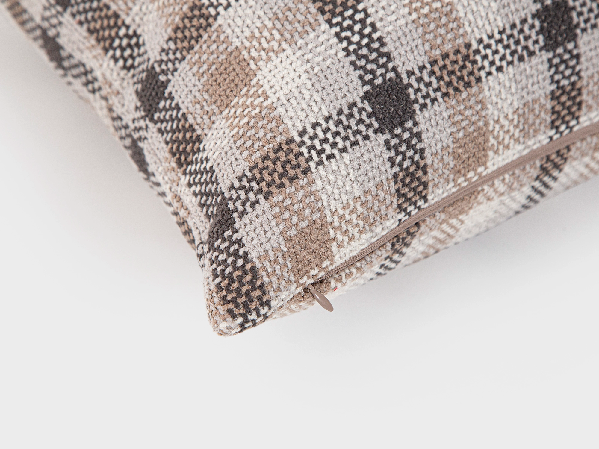 Taupe Plaid Pillow Cover