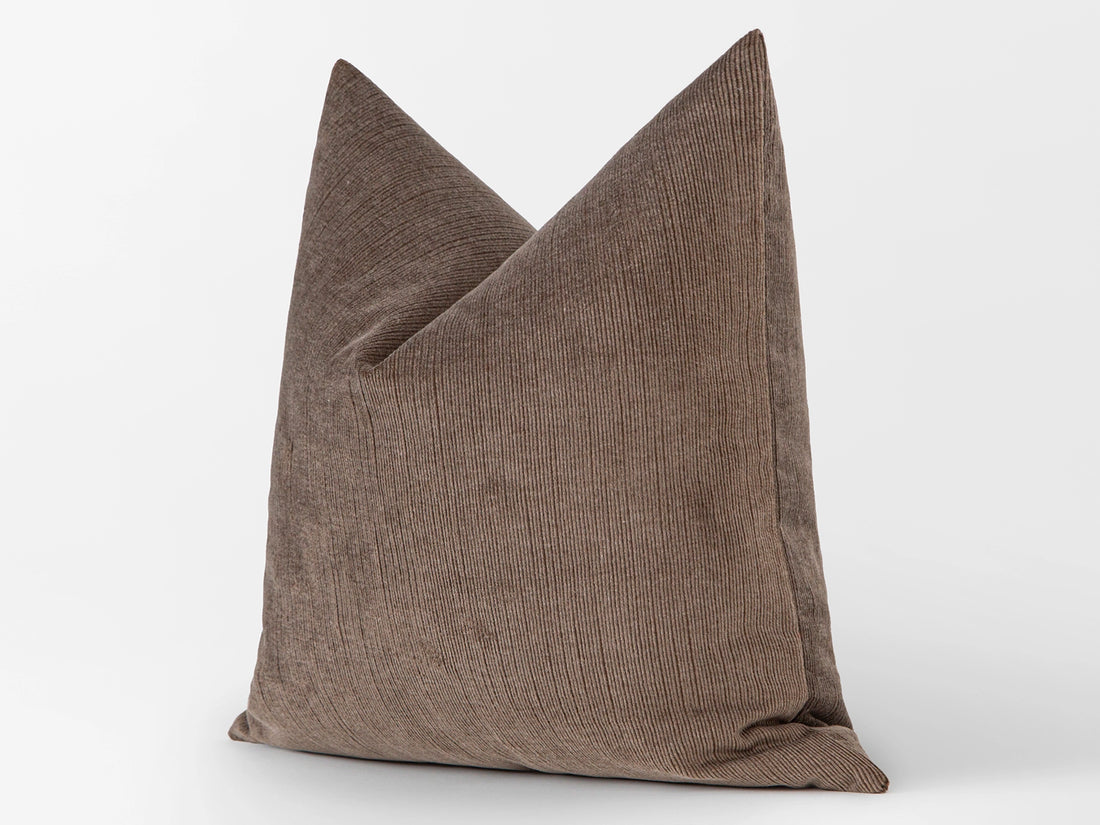 Taupe Ribbed Velvet Pillow Cover