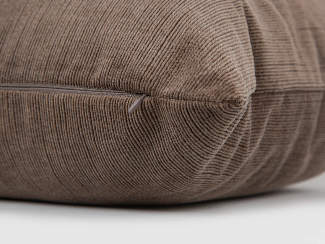 Taupe Ribbed Velvet Pillow Cover