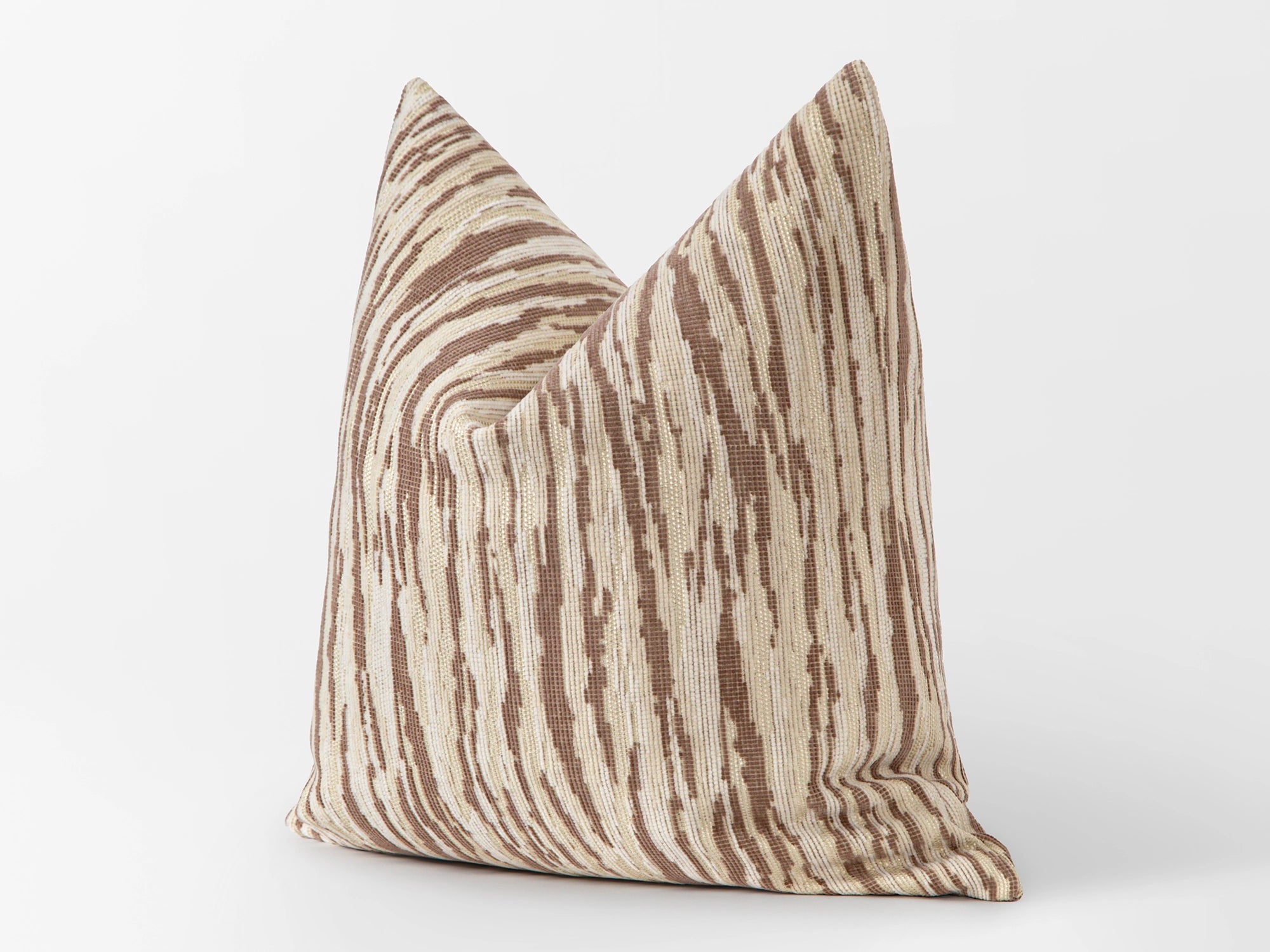 Taupe and Cream Pillow Cover