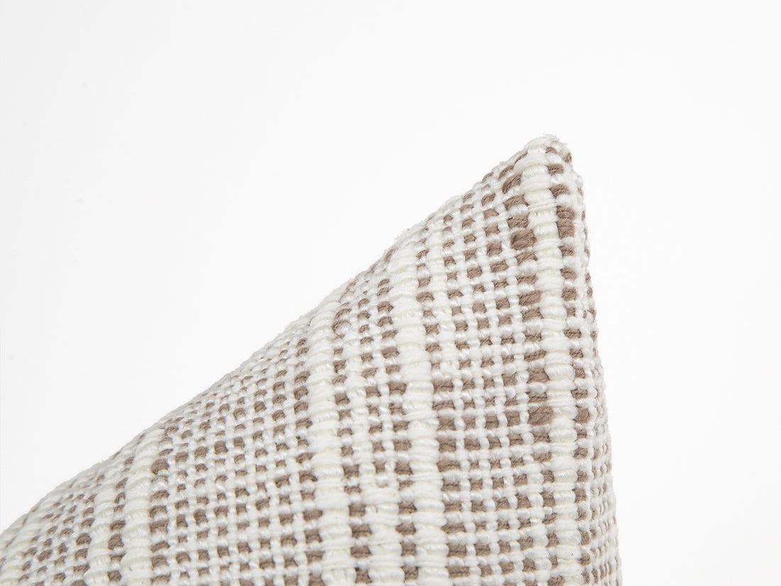 Cream Taupe Woven Pillow Cover