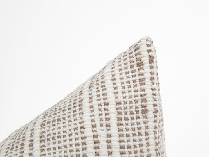 Cream Taupe Woven Pillow Cover
