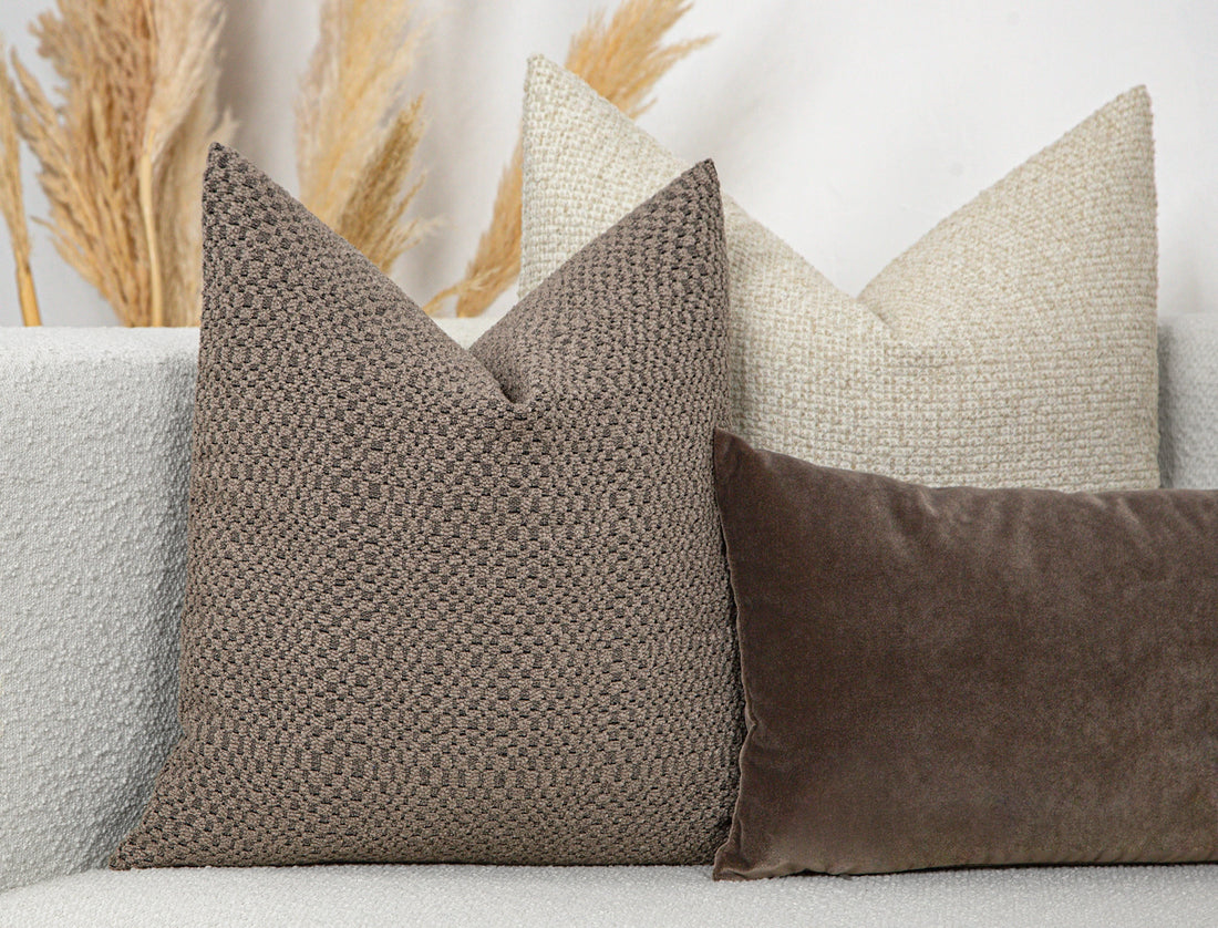 Taupe Tactile Textured Pillow Cover - District