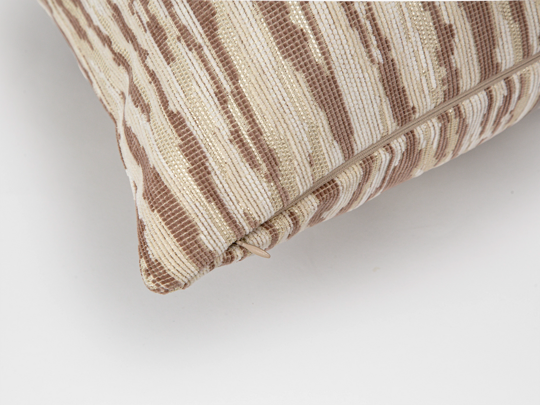 Taupe and Cream Pillow Cover