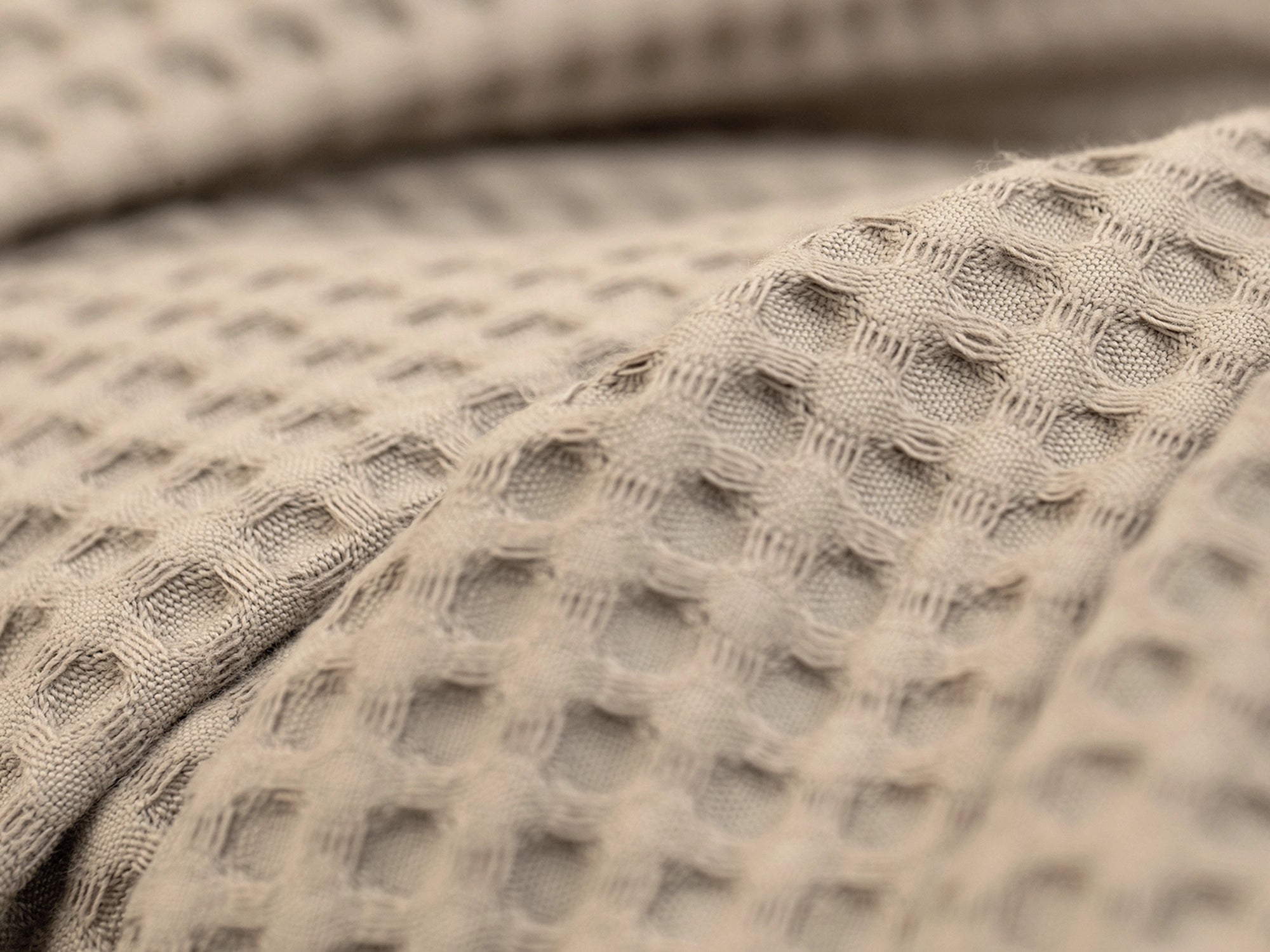 Taupe Waffle Bed Throw Set