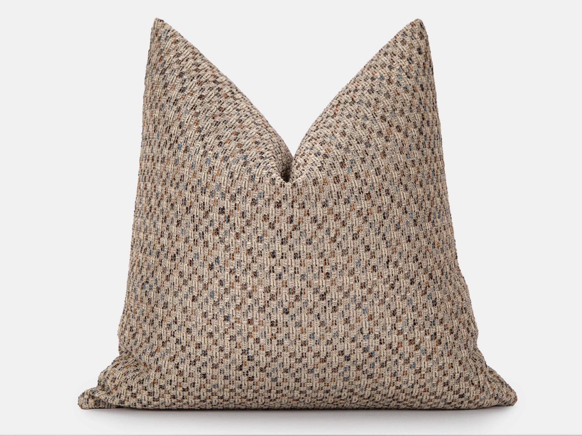 Taupe Woven Throw Pillow Cover