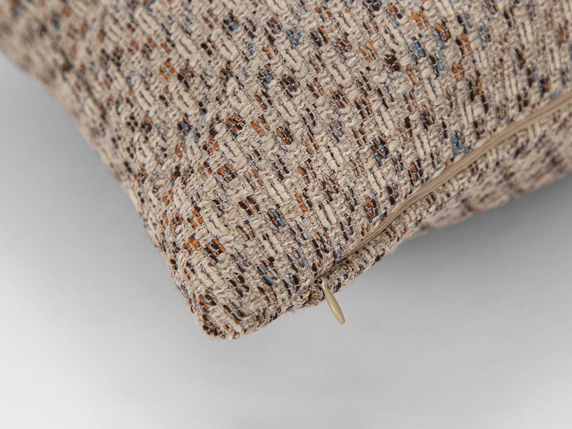 Taupe Woven Throw Pillow Cover