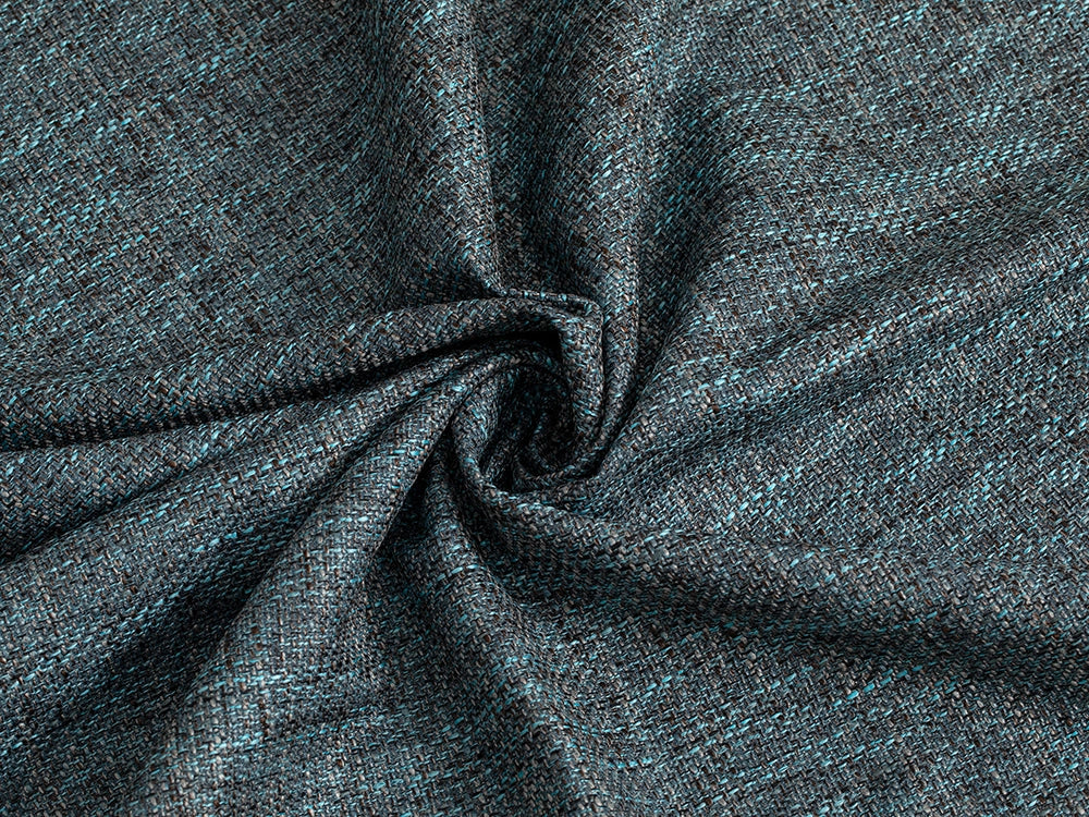 Teal Blue Woven Upholstery Fabric - Harvest