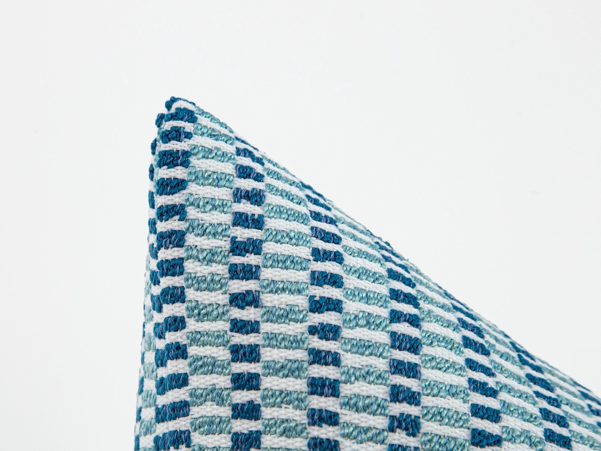 Teal Blue Woven Outdoor Pillow Cover