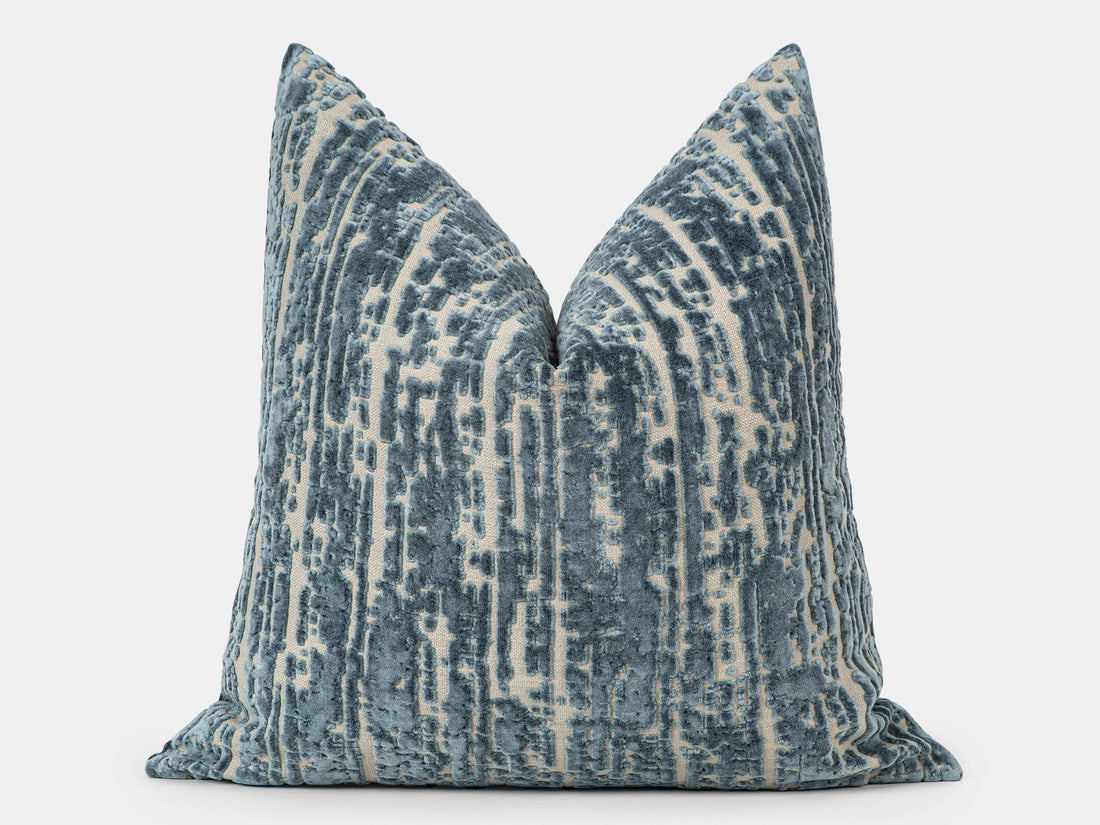 Teal Cut Velvet Pillow Cover