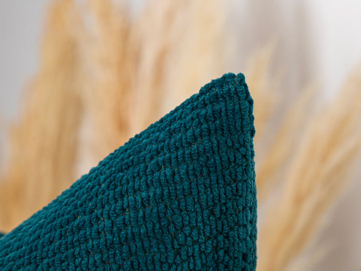 Dark Teal Cozy Pillow Cover