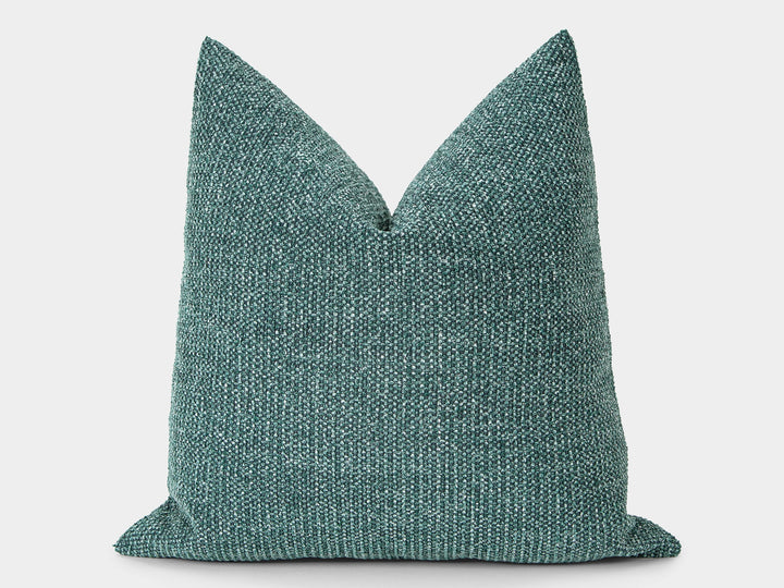 Teal Textured Boho Pillow Cover