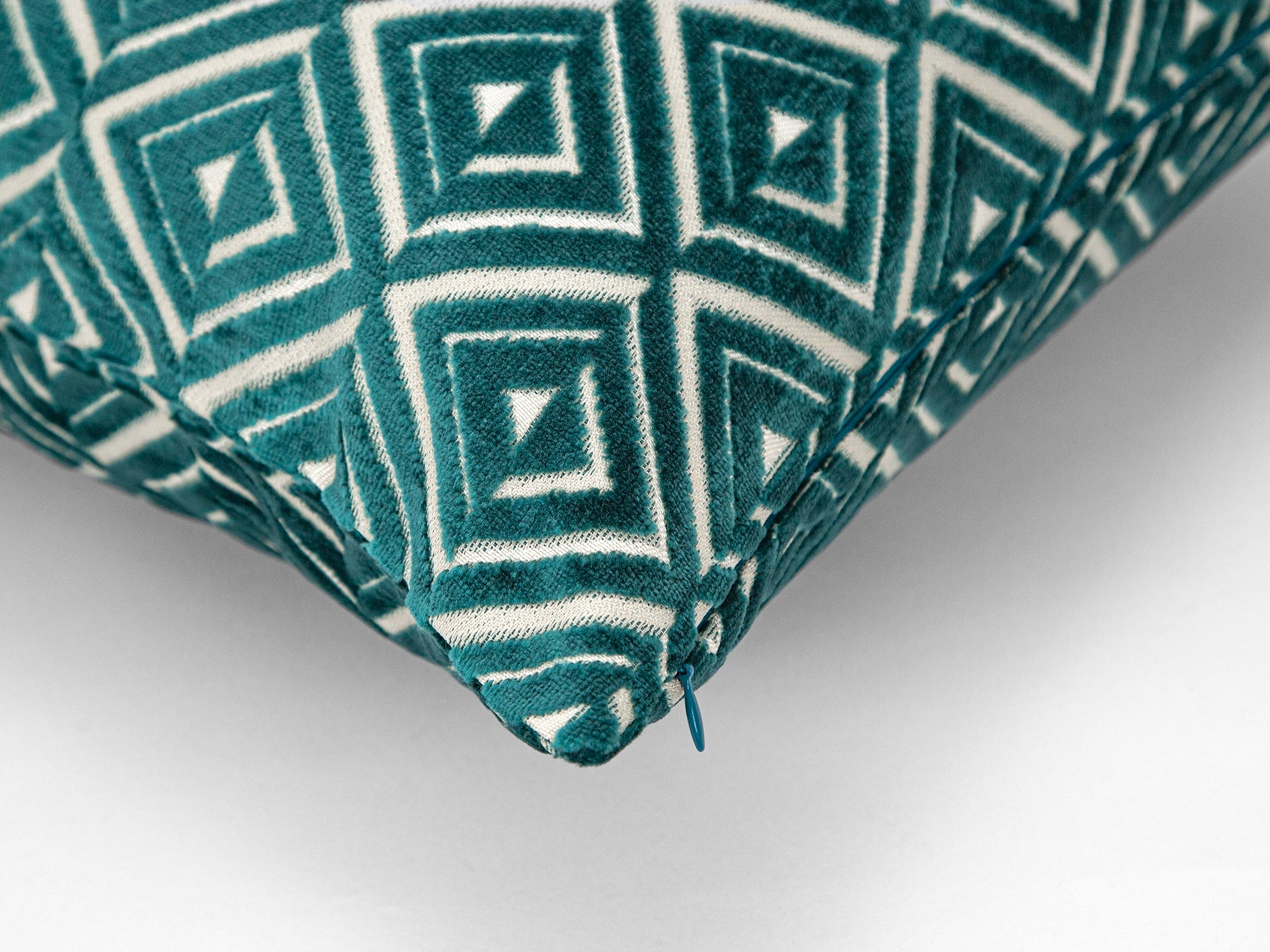 Teal Blue Geometric Pillow Cover