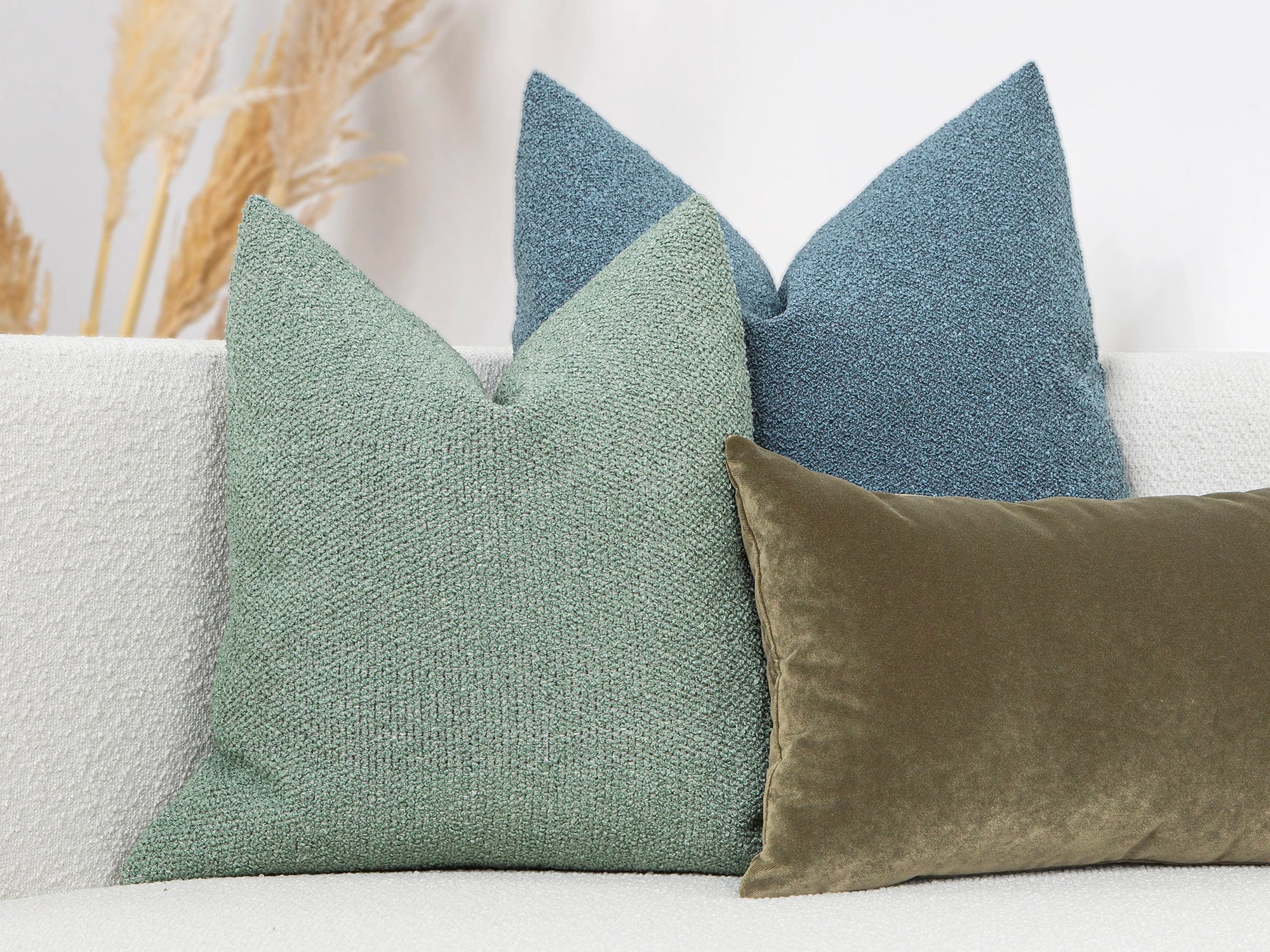 Mint Green Boucle Pillow Cover
