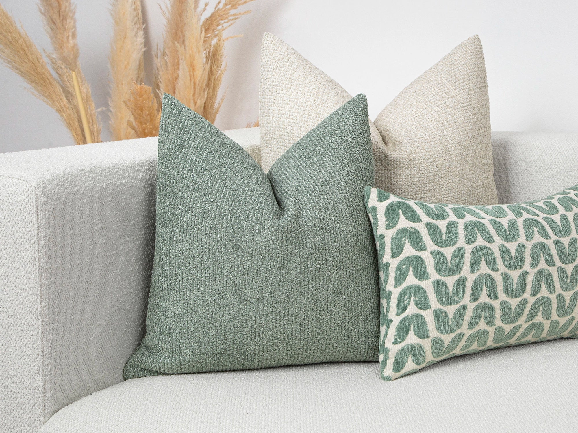 Teal Green Textured Pillow Cover
