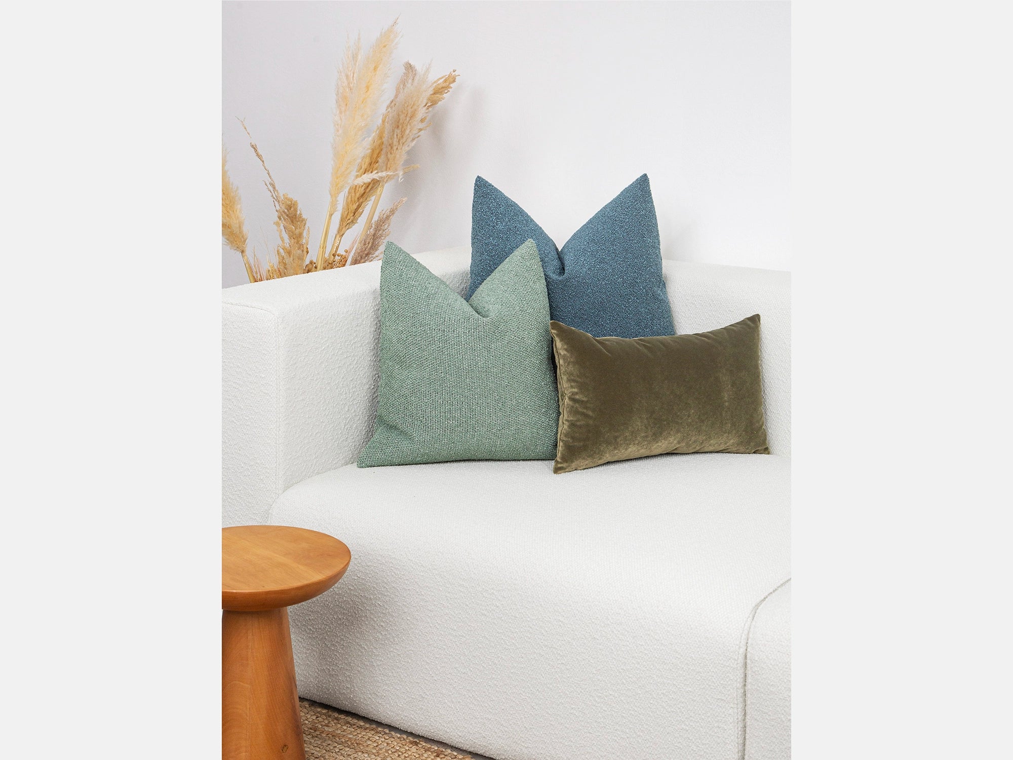 Mint Green Boucle Pillow Cover