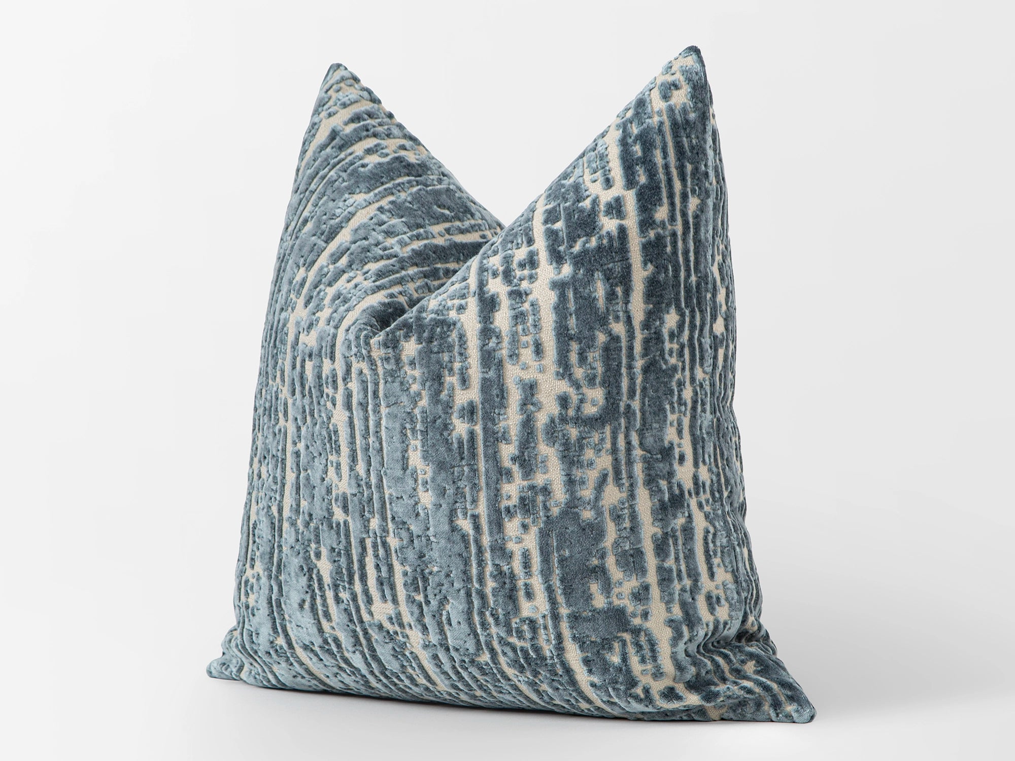 Teal Cut Velvet Pillow Cover