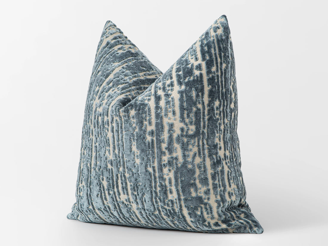 Teal Cut Velvet Pillow Cover