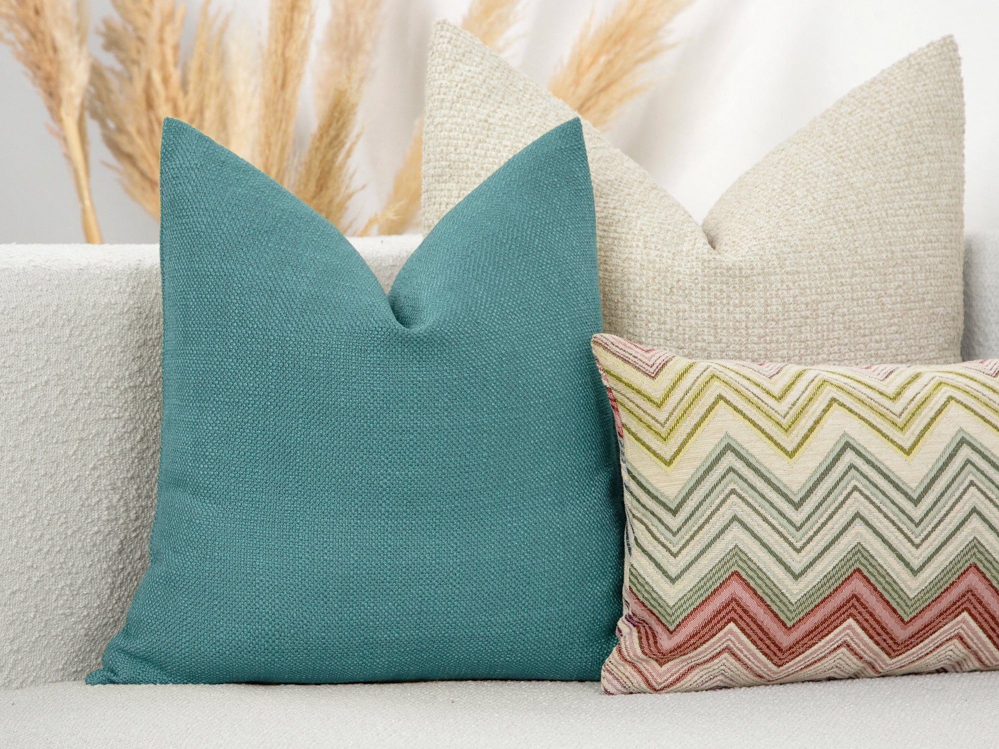Teal Linen Pillow Cover