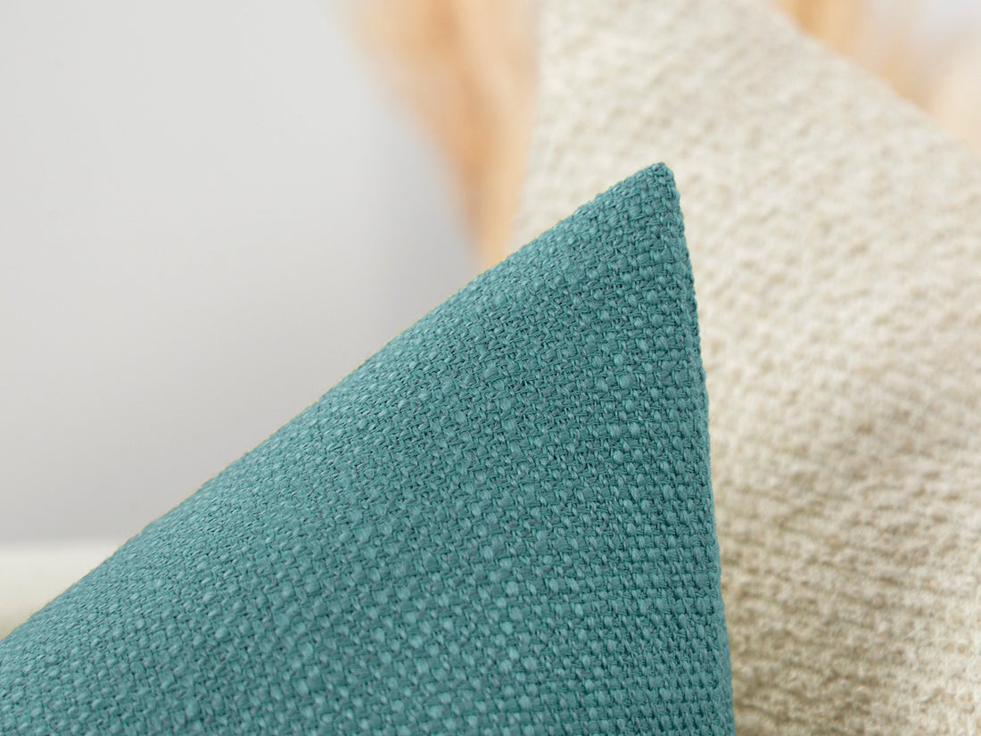 Teal Linen Pillow Cover