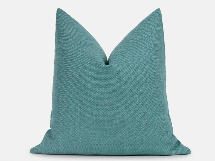 Teal Linen Pillow Cover