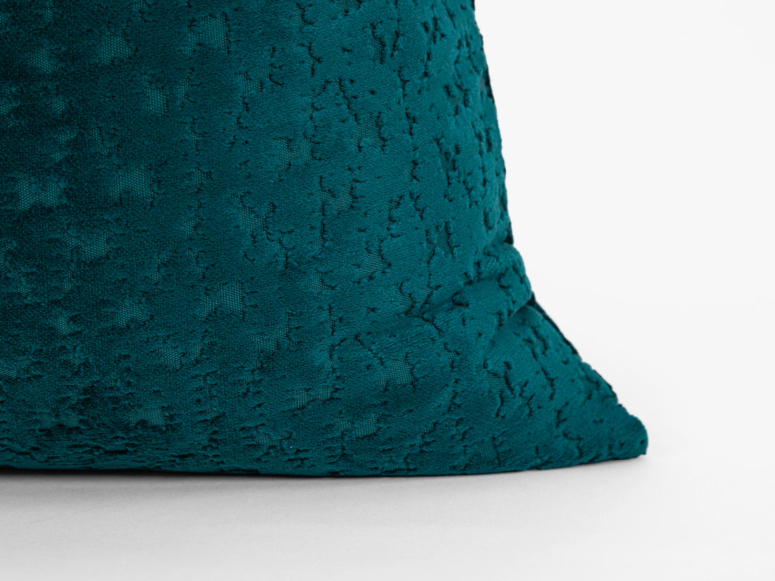Dark Teal Cut Velvet Pillow Cover