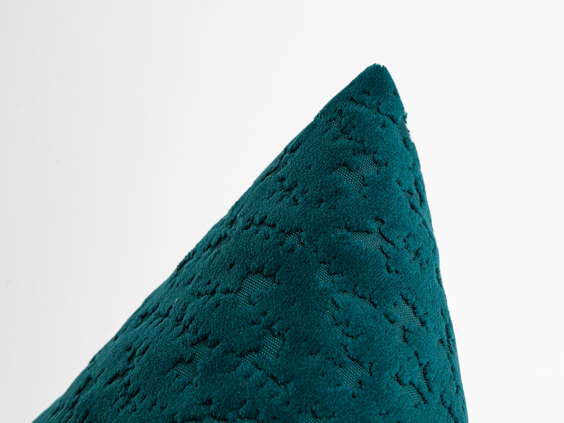 Dark Teal Cut Velvet Pillow Cover