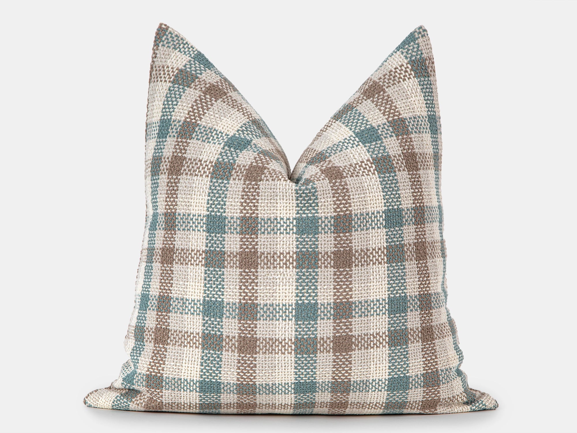 Teal Plaid Throw Pillow Cover