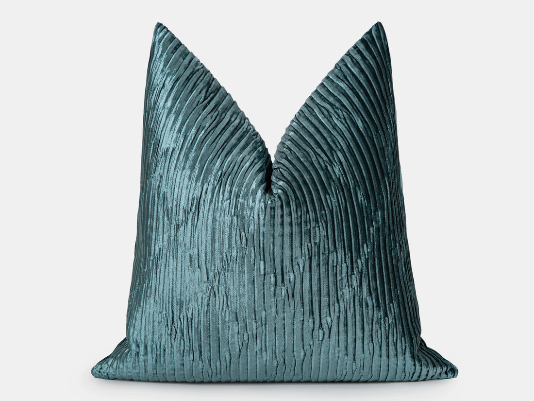Teal Textured Luxury Velvet Pillow Cover