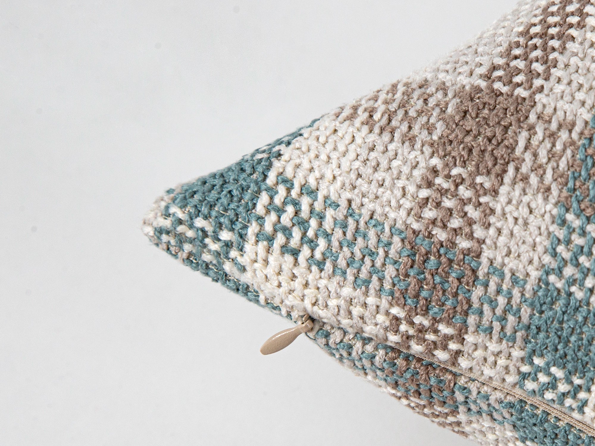 Teal Plaid Throw Pillow Cover