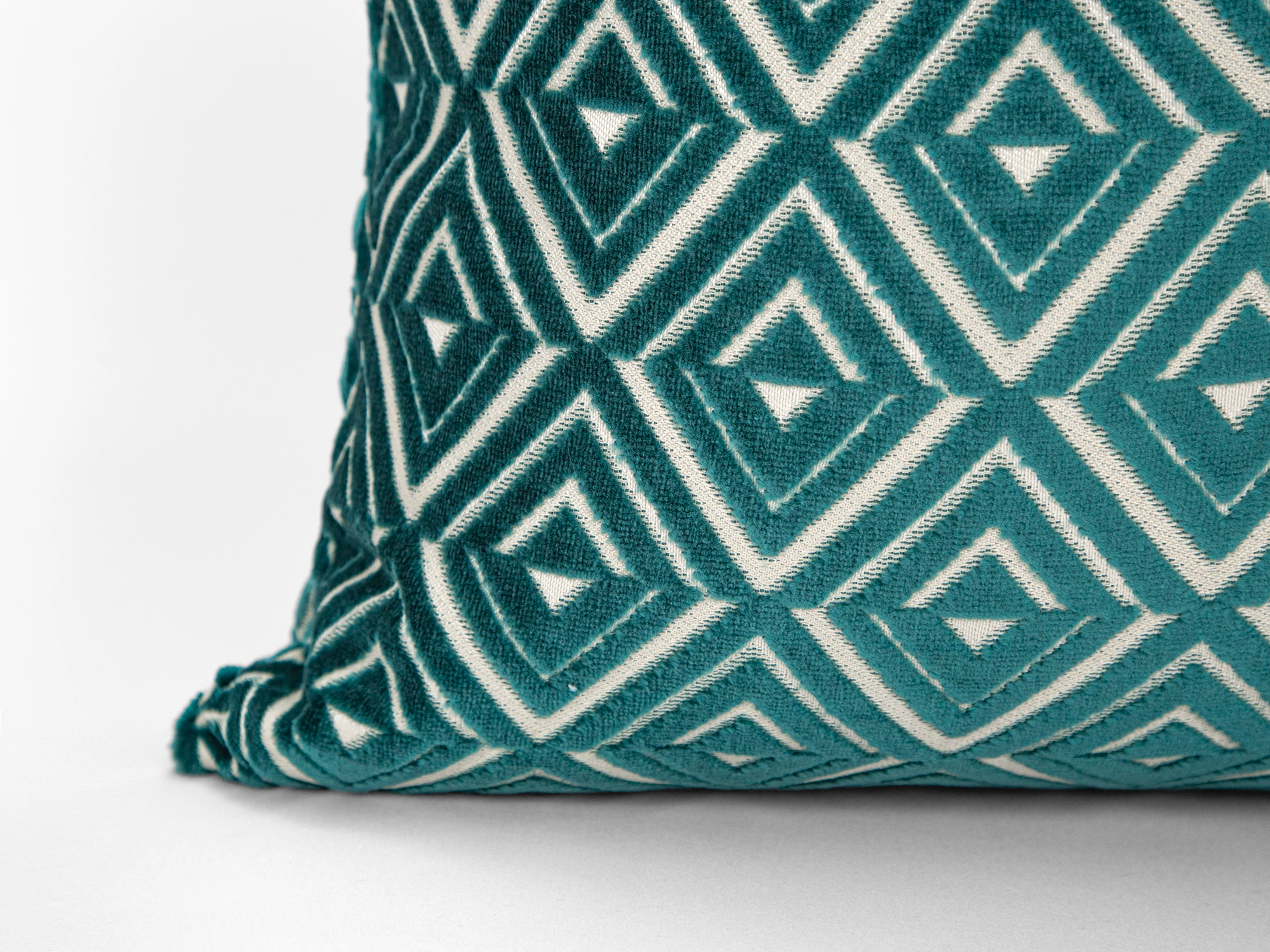Teal Blue Geometric Pillow Cover