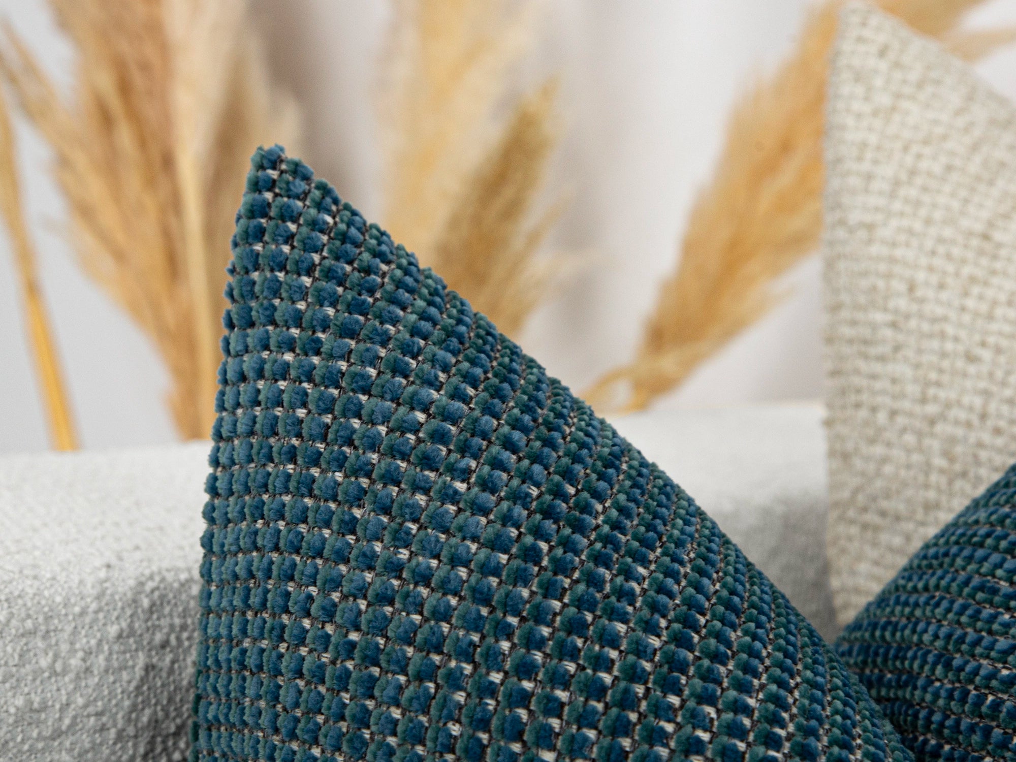 Dark Teal Woven Pillow Cover