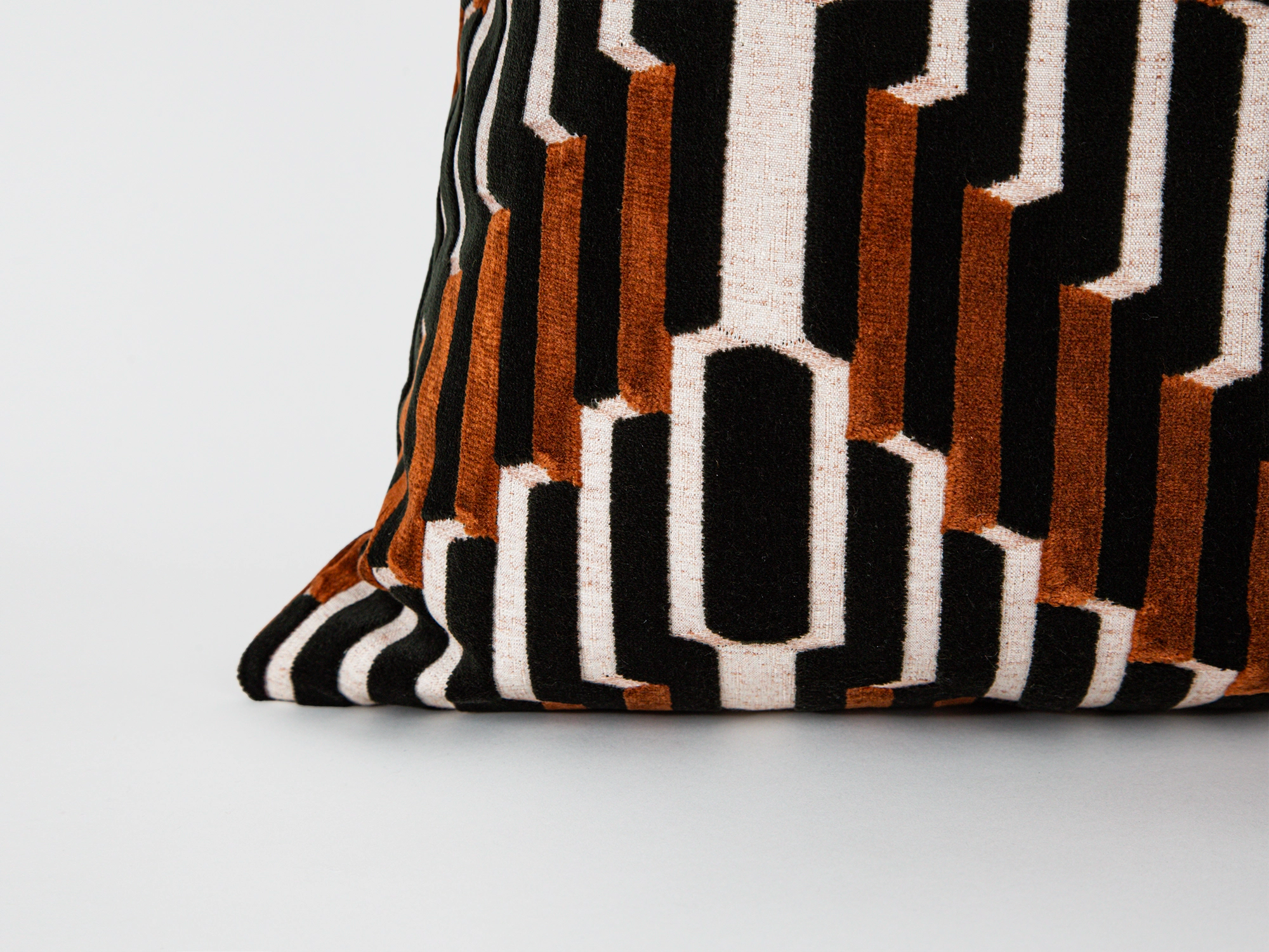 Terracotta Sculpted Chevron Velvet Pillow Cover